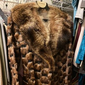 Amazing vintage leather and fur coat.